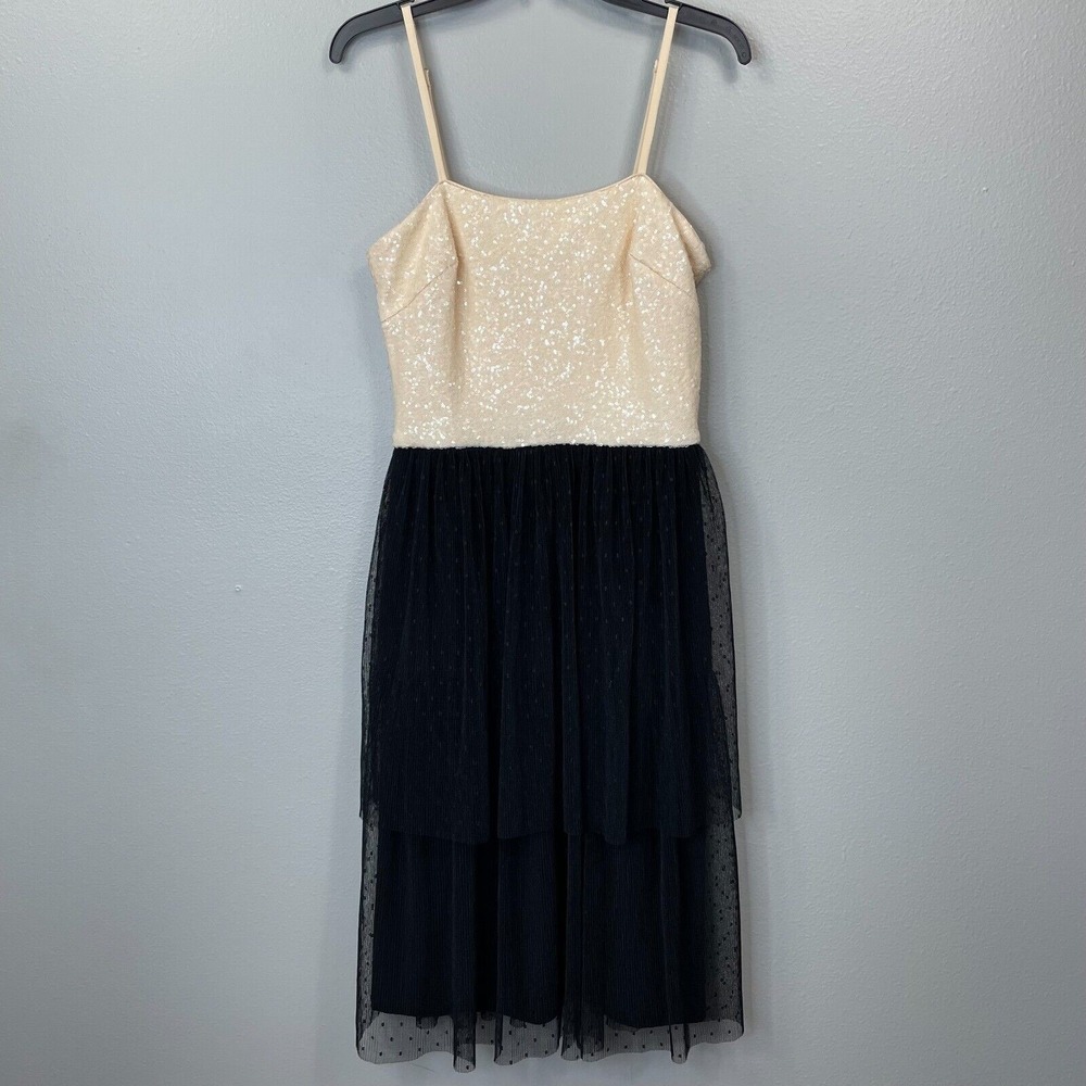 Dress The Population Kady Dress Womens Medium Black Sequin Tulle Sleeveless
